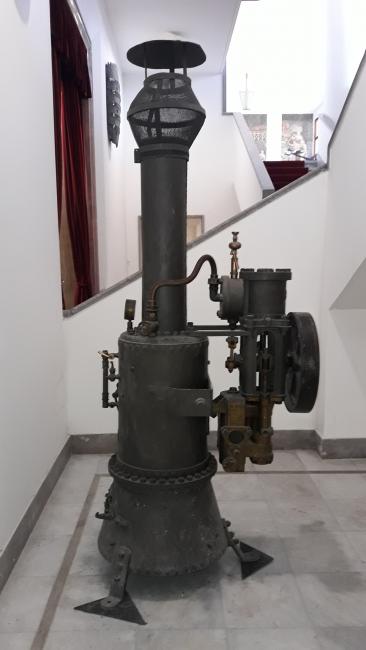 Pompa a vapore (su carrello trainato a mano). Prodotta dalla Merryweather di Londra nel 1880 circa