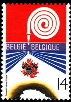 Servizi antincendi belgi - Tubazione carta bruciata e stemma VVF (1992)
