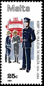 Servizi di polizia - Autoscala con VVF in divisa (1984)