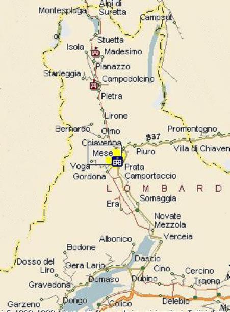 Mappa stradale della locazione del Museo VV.F. di Mese