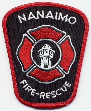 Nanaimo - Distintivo nero e rosso con diciture bianche