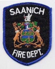 Saanich - Distintivo nero con diciture bianche