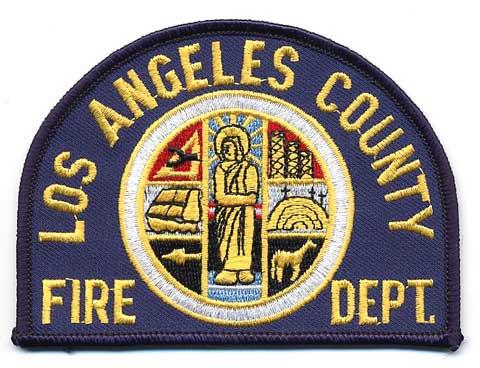 Los Angeles County - Distintivo blu con diciture gialle