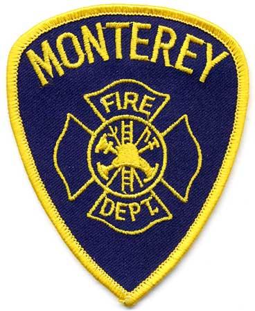 Monterey - Distintivo blu con diciture gialle