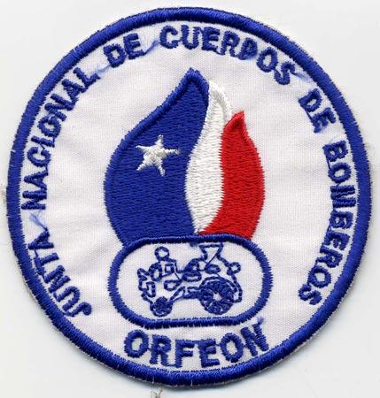 Chile - Distintivo bianco con al centro una fiamma azzurra bianca e rossa