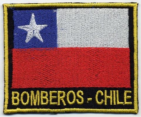 Chile - Distintivo nero con al centro la bandiera del Cile