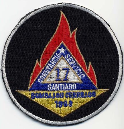 Santiago - Distintivo nero con al centro una fiamma