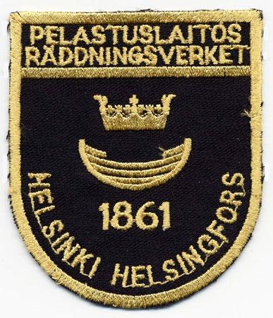 Helsinki - Distintivo nero con al centro una corona