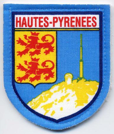 Haute-Pyrenees - Distintivo azzurro con al centro una montagna
