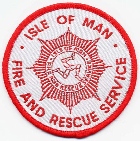 Isle Of Man - Distintivo bianco con diciture rosse