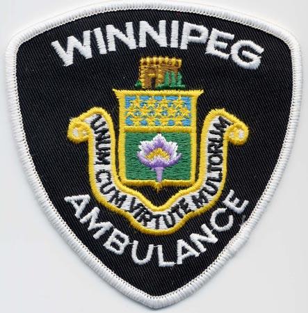 Winnipeg - Distintivo nero con al centro un fiore biano su sfondo verde