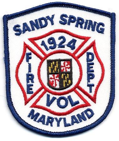 Sandy Spring - Distintivo bianco con diciture blu