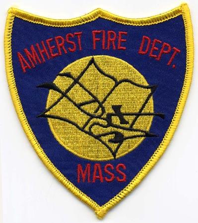 Amherst - Distintivo blu con diciture rosse