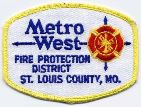 St. Louis County - Distintivo bianco con diciture blu