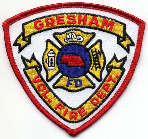 Gresham - Distintivo bianco con diciture rosse
