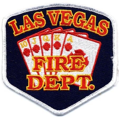 Las Vegas - Distintivo nero con al centro carte da gioco