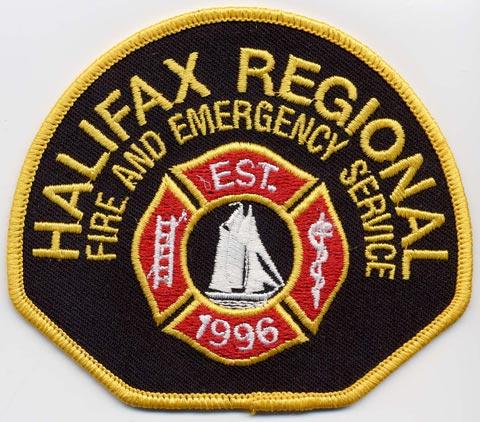 Halifax - Distintivo nero con al centro una barca bianca