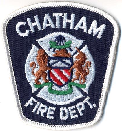 Chatham - Distintivo blu con diciture bianche