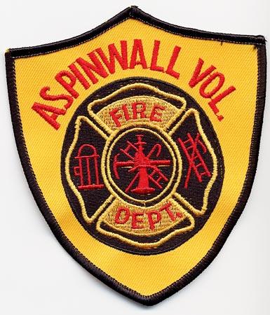 Aspinwall - Distintivo giallo con diciture rosse