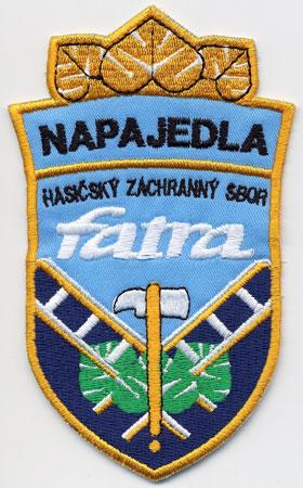 Napajedla (Fatra) - Distintivo blu e azzurro con al centro logo Fatra