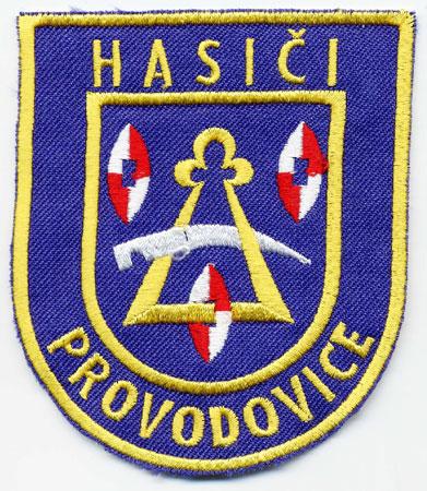 Provodovice - Distintivo blu con diciture gialle