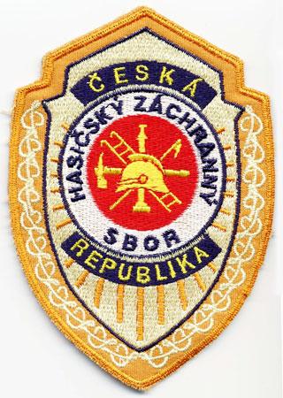 Ceska Republika - Distintivo giallo con al centro un elmo su sfondo rosso