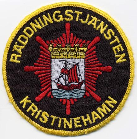 Kristinehamn - Distintivo nero con al centro una nave all interno di una stella rossa