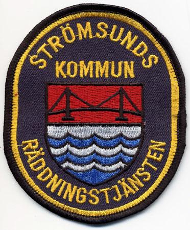 Stromsunds - Distintivo blu con al centro un ponte e un fiume