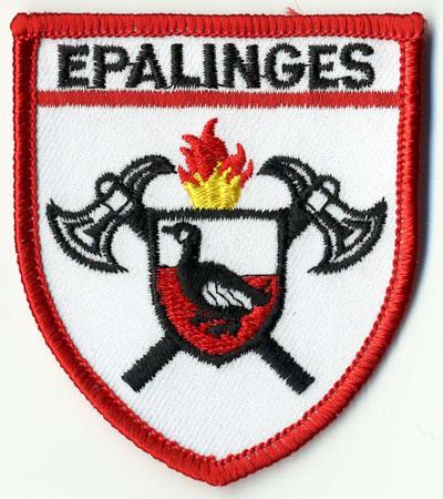 Epalinges - Distintivo bianco con al centro fiamme