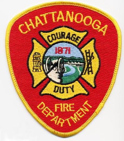 Chattanooga - Distintivo rosso con diciture gialle