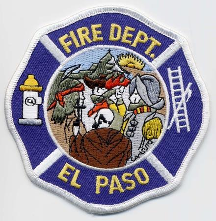 El Paso - Distintivo blu con al centro personaggi storici