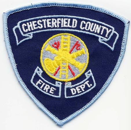 Chesterfield County - Distintivo blu con diciture bianche