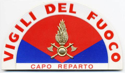Capo Reparto (Da Braccio) - Distintivo rosso e blu con al centro fiamma dorata