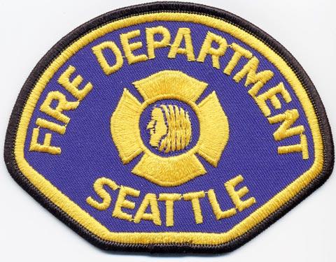 Seattle - Distintivo blu con diciture gialle
