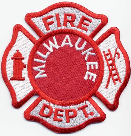 Milwaukee - Distintivo rosso e bianco con diciture rosse e bianche
