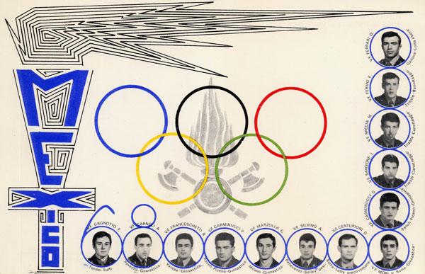 Cartolina Commemorativa VVF olimpiadi Messico 1968