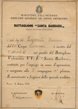 Diploma Battaglione Santa Barbara
